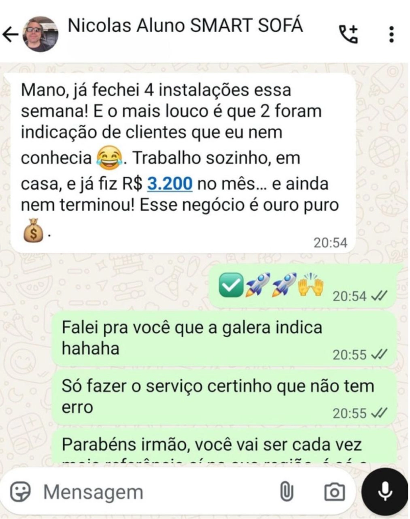 Depoimento de aluno Smart Sofás 1
